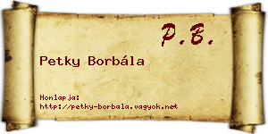 Petky Borbála névjegykártya