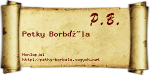 Petky Borbála névjegykártya